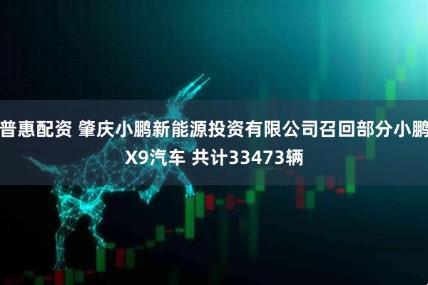 普惠配资 肇庆小鹏新能源投资有限公司召回部分小鹏X9汽车 共计33473辆